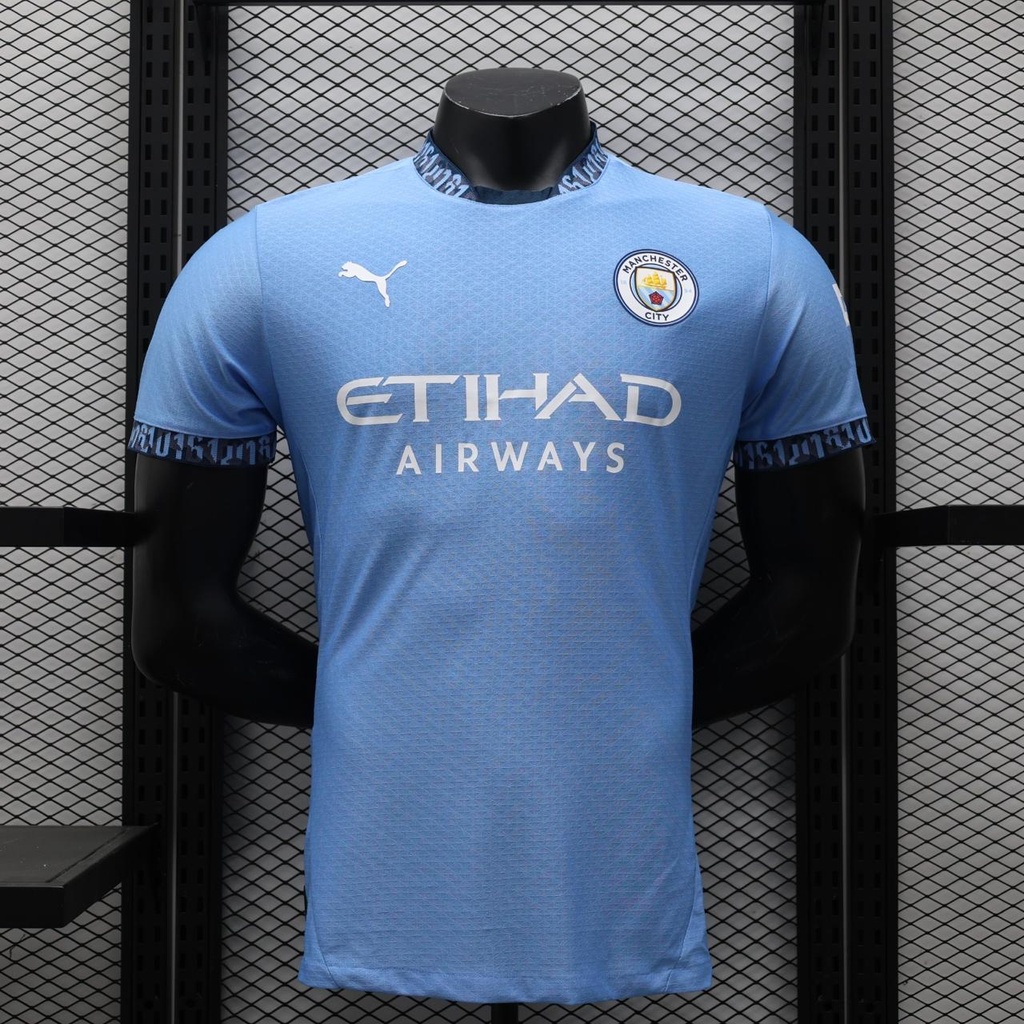 CAMISETA MANCHESTER CITY , LOCAL 24/25 , PLAYER VERSION , CHAMPIONS LEAGUE VERSION , TALLA L , HAALAND 9