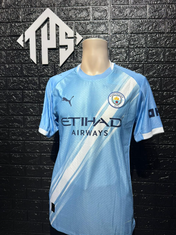 CAMISETA MANCHESTER CITY , LOCAL 25/26 , PLAYER VERSION , CHAMPIONS LEAGUE VERSION , TALLA S , HAALAND 9