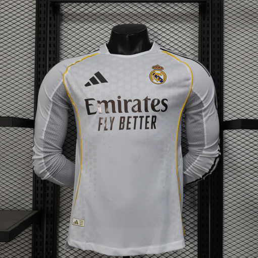 CAMISETA MANGA LARGA, REAL MADRID , LOCAL 25/26 , FAN VERSION , CHAMPIONS LEAGUE VERSION , TALLA L , BELLINGHAM 5